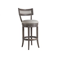 Apertif Upholstered Swivel Barstool with Nailheads