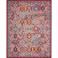 8' x  10' Red Multi Colored Rectangle Rug