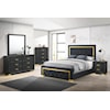 Crown Mark Le'Pew LE'PEW BLACK AND GOLD QUEEN BED |
