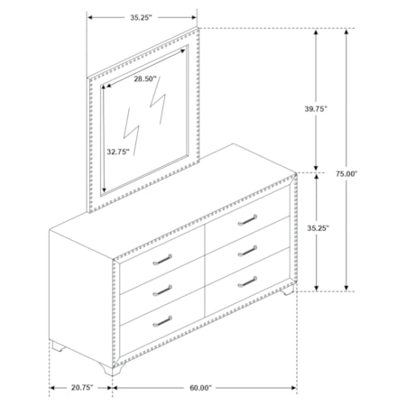 6-drawer Dresser w/ Mirror