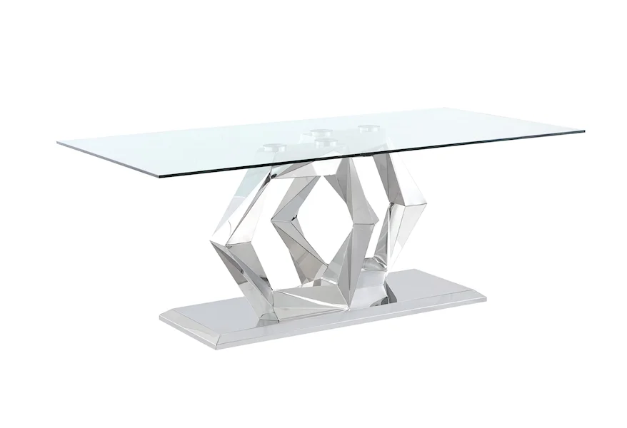 1675 Stainless steel Dining Table by Global Furniture at Dream Home Interiors