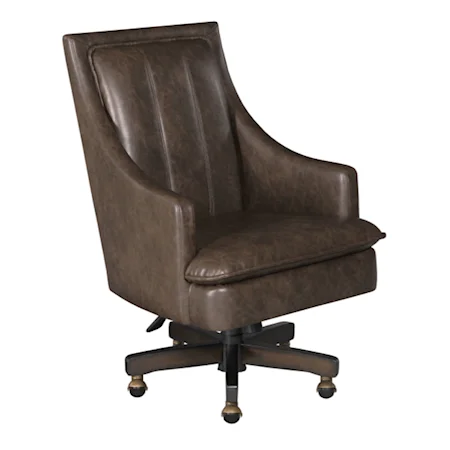 Transitional Rhodes Desk Chair with Casters