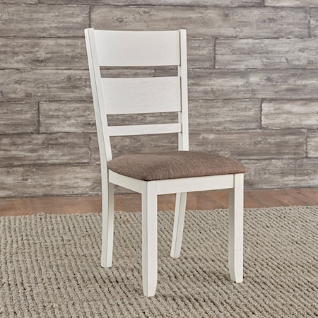 Slat Back Upholstered Side Chair