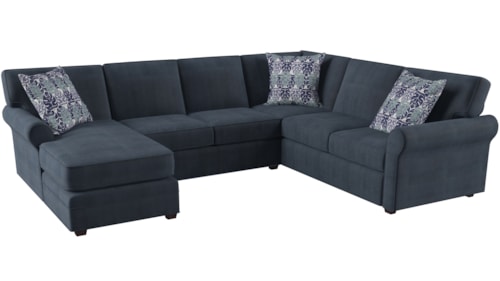 Transitional U-Shaped Sectional Sofa with Accent Pillows