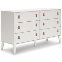 White Dresser with Faux Leather Pulls