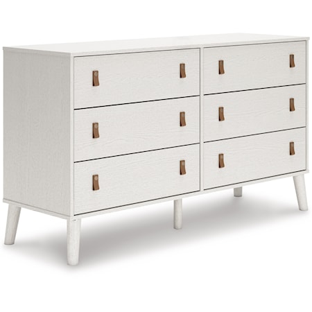 White Dresser with Faux Leather Pulls