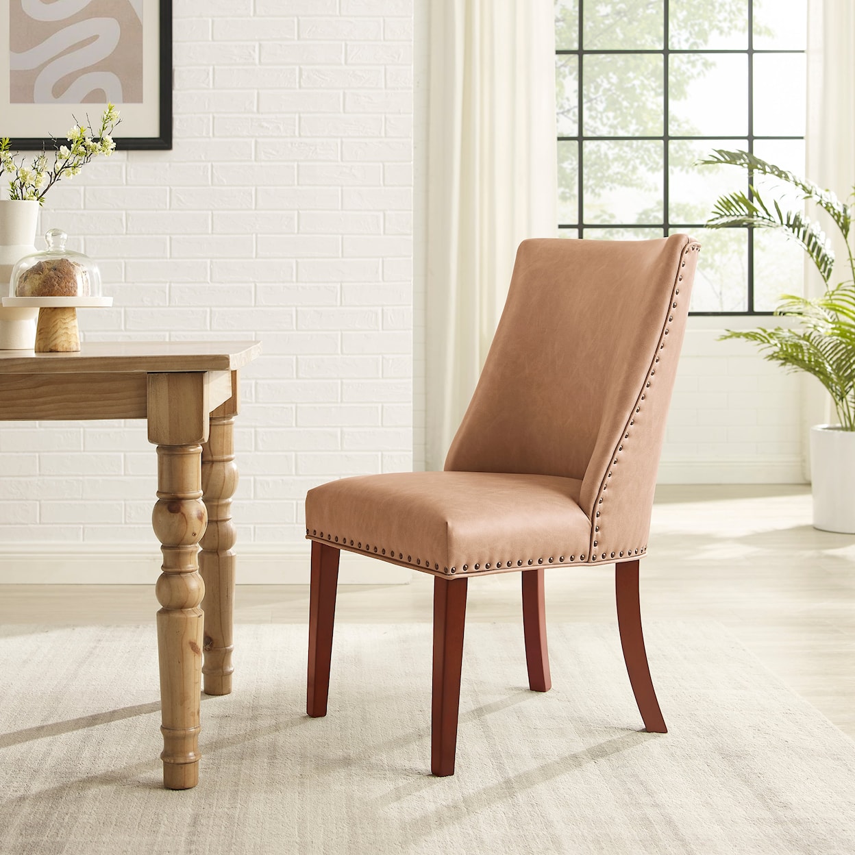 Powell Adler Dining Chair with Faux Leather Upholstery