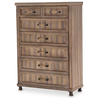 Rustic 6-Drawer Chest with Velvet-lined Drawers