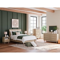King Panel Bed, Dresser And Nightstand