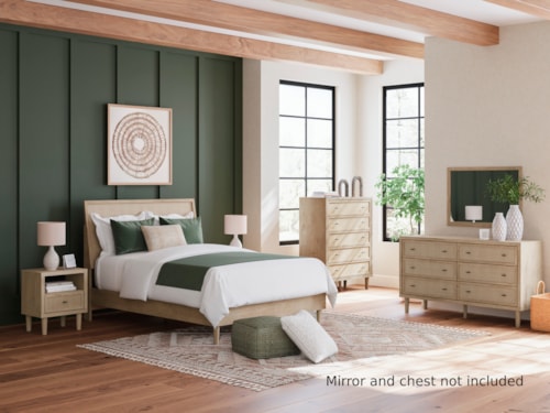 King Panel Bed, Dresser And Nightstand