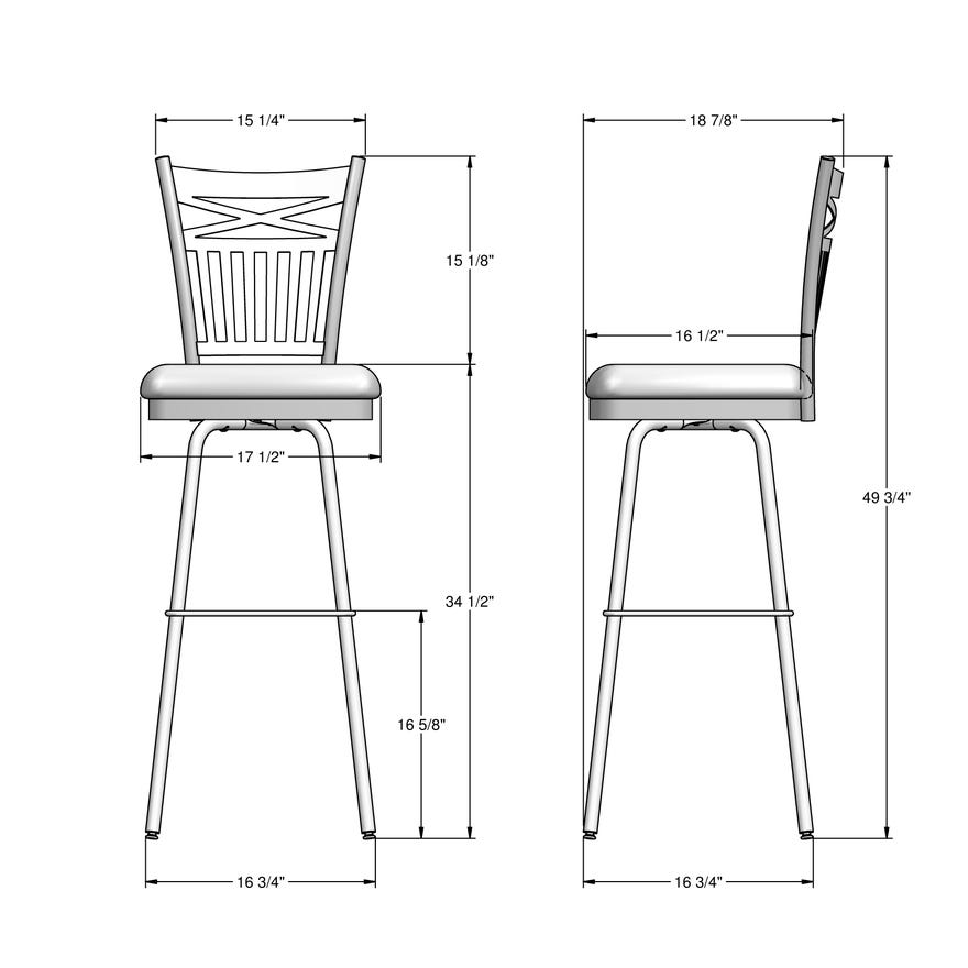 Amisco Garden Upholstered Spectator Height Swivel Stool