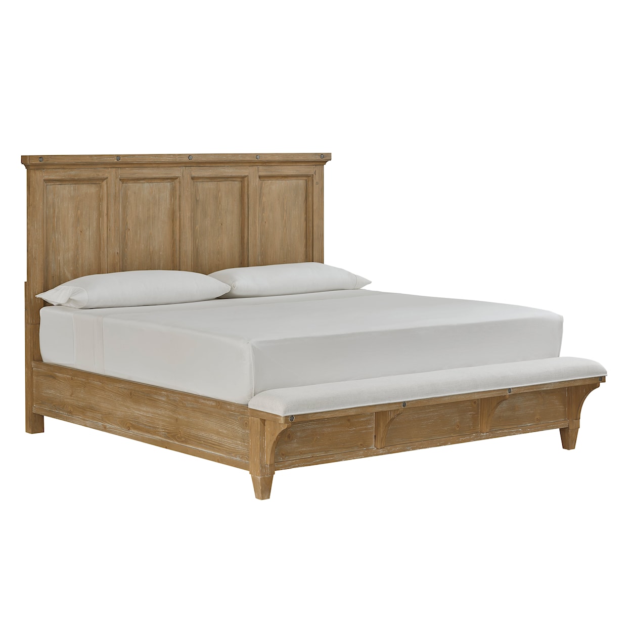 Magnussen Home Lynnfield Bedroom King Panel Bed with Bench