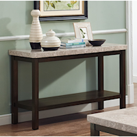 Transitional Sofa Table with Faux Marble Top