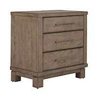 Contemporary 3 Drawer Night Stand with Charging Station