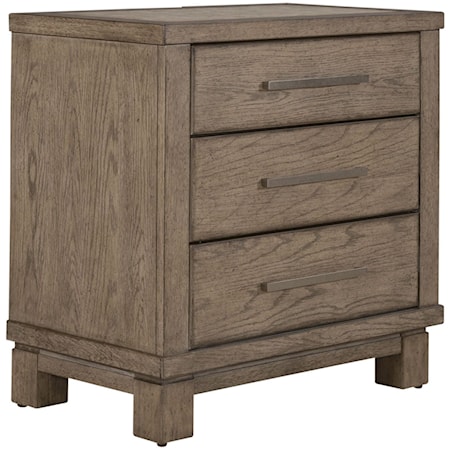 Contemporary 3 Drawer Night Stand with Charging Station