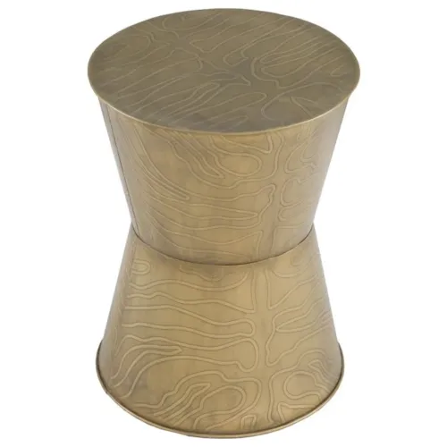 Global Round Drink Table with Animal Pattern