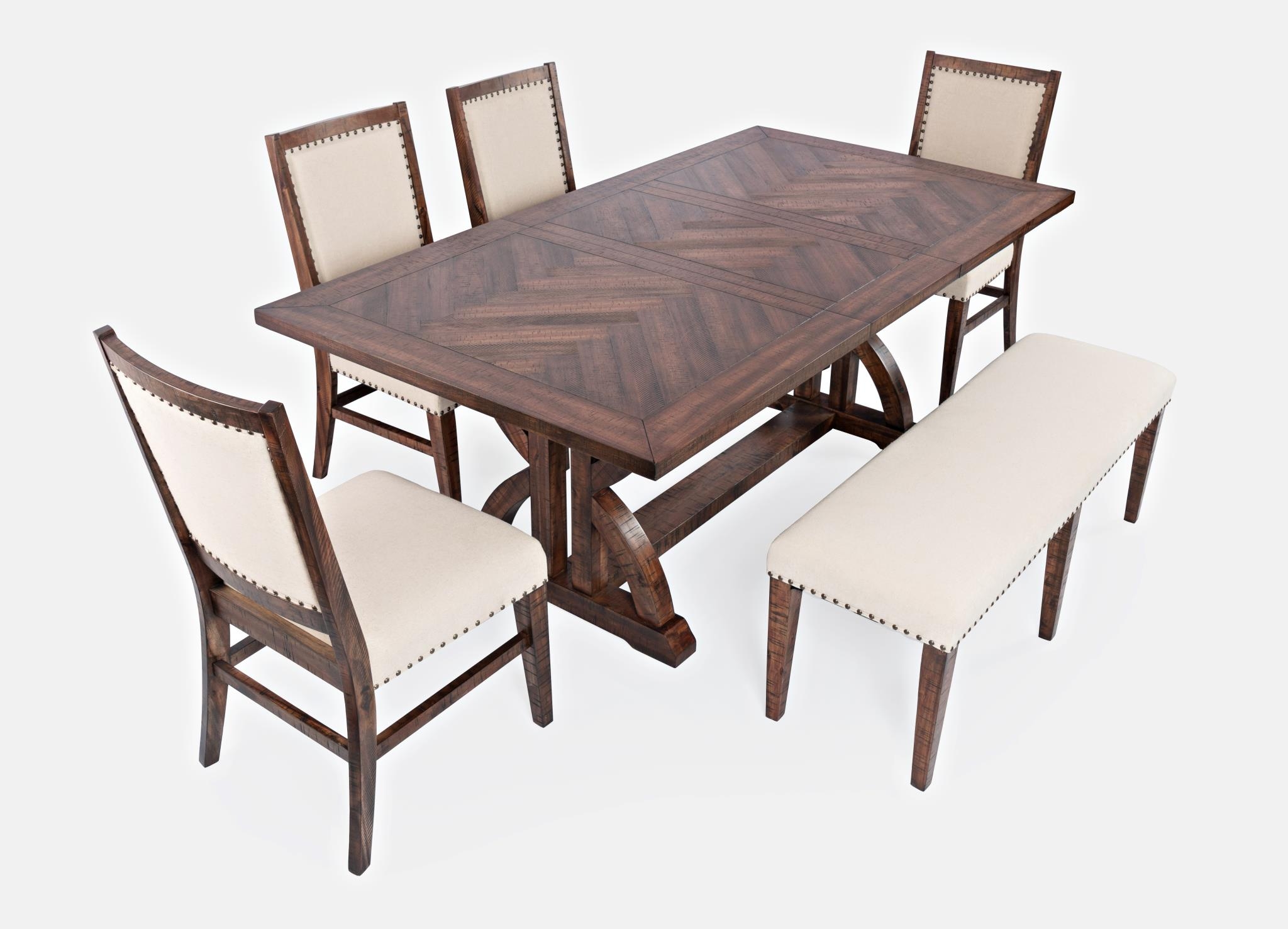 6-Piece Dining Table and Chair Set with Bench