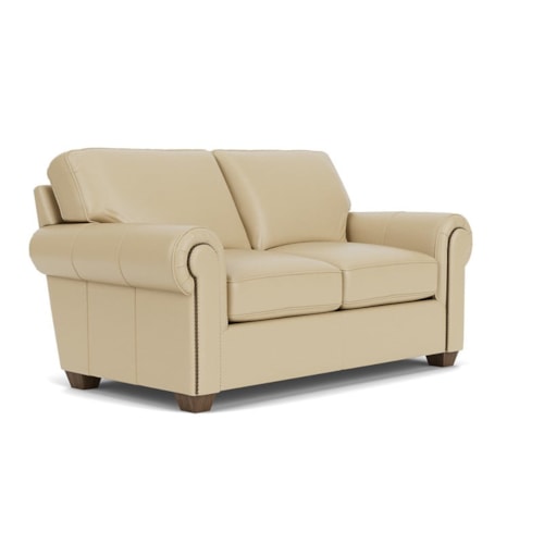 Transitional Loveseat with Nailhead Trim