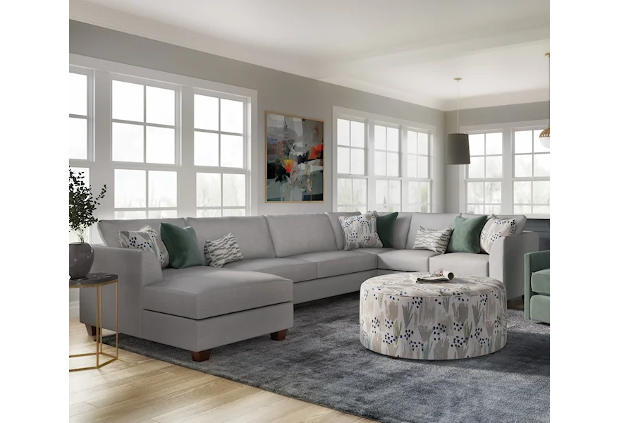 28 WENDY LINEN Sectional with Chaise by Fusion Furniture at Esprit Decor Home Furnishings