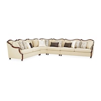 4-Piece Traditional Sectional Sofa with Tapered Leg
