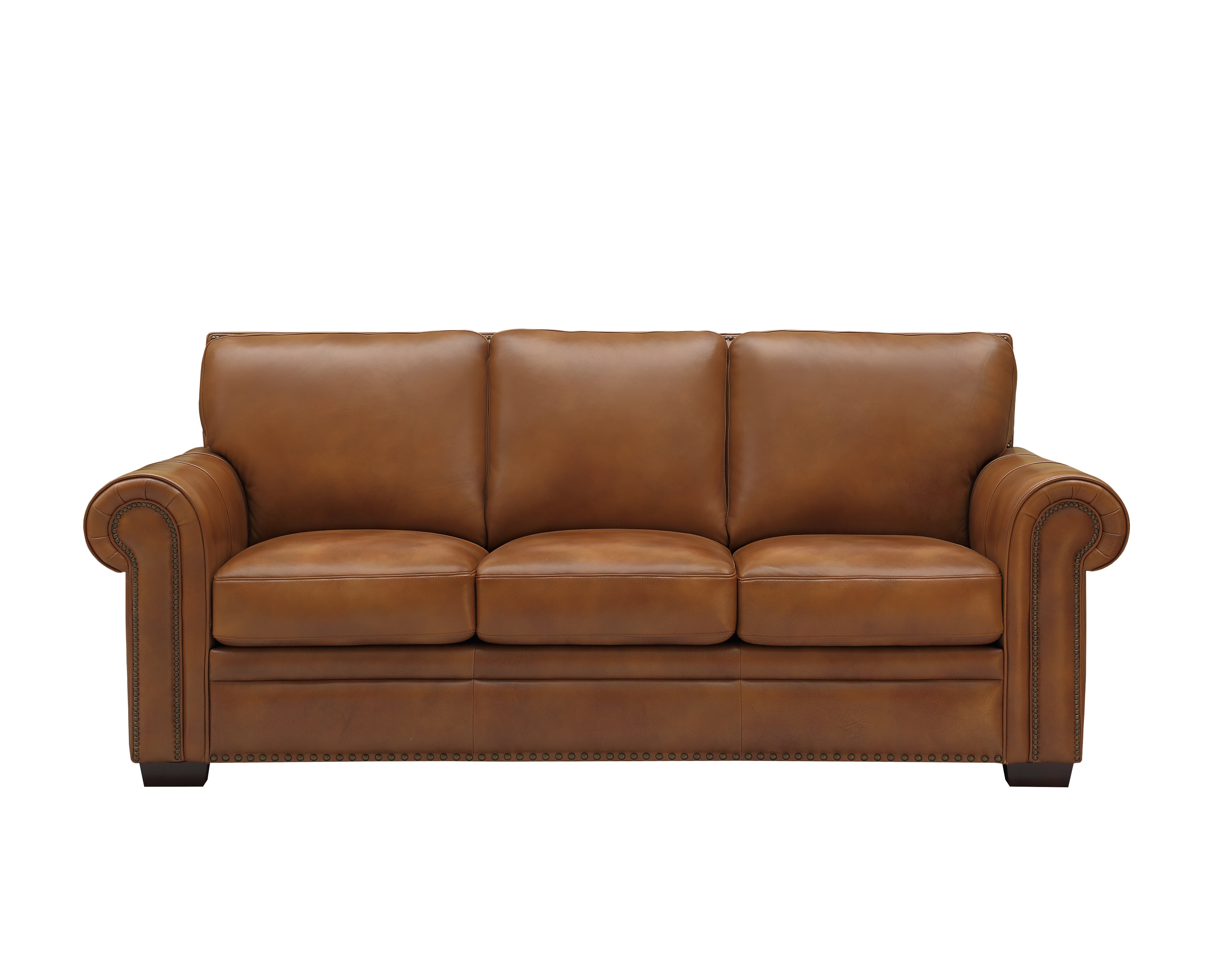 Leather Sofa w/Nailhead Trim