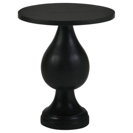 Pedestal Base Accent Side Table Stain