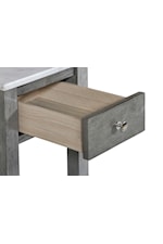 New Classic Noah Contemporary One Drawer End Table with Marble Top