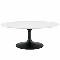 42" Oval-Shaped Wood Coffee Table