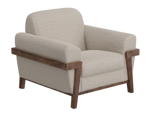 Rustic Accent Chair with Retro Rolled Arms