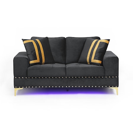 Loveseat with LED Lighting and USB Port