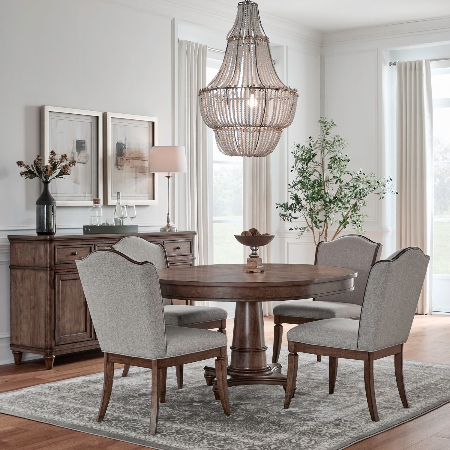 5-pc. Pedestal Dining Table Set