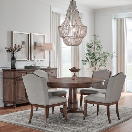 5-pc. Pedestal Dining Table Set