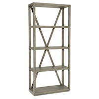Casual 4-Shelf Etagere with X-Back Design