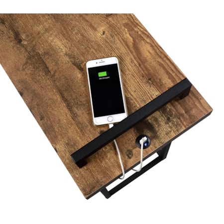 C-shaped Side Table USB Charging