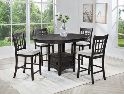 Hartwell Farmhouse Counter Height Dining Chair - Charcoal