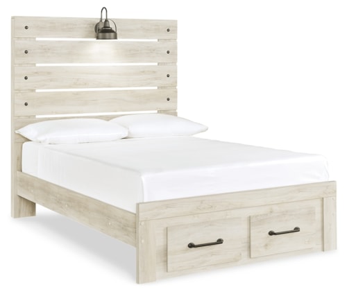Full Panel Bed With 2 Storage Drawers