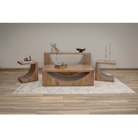 Modern Rustic 4-Piece Occasional Table Set with Center Cutout