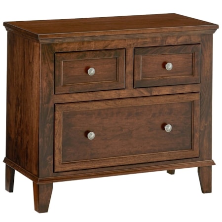 3-Drawer Wide Nightstand