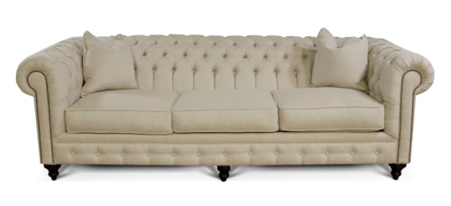 Traditional Chesterfield Sofa with Nailhead Trim
