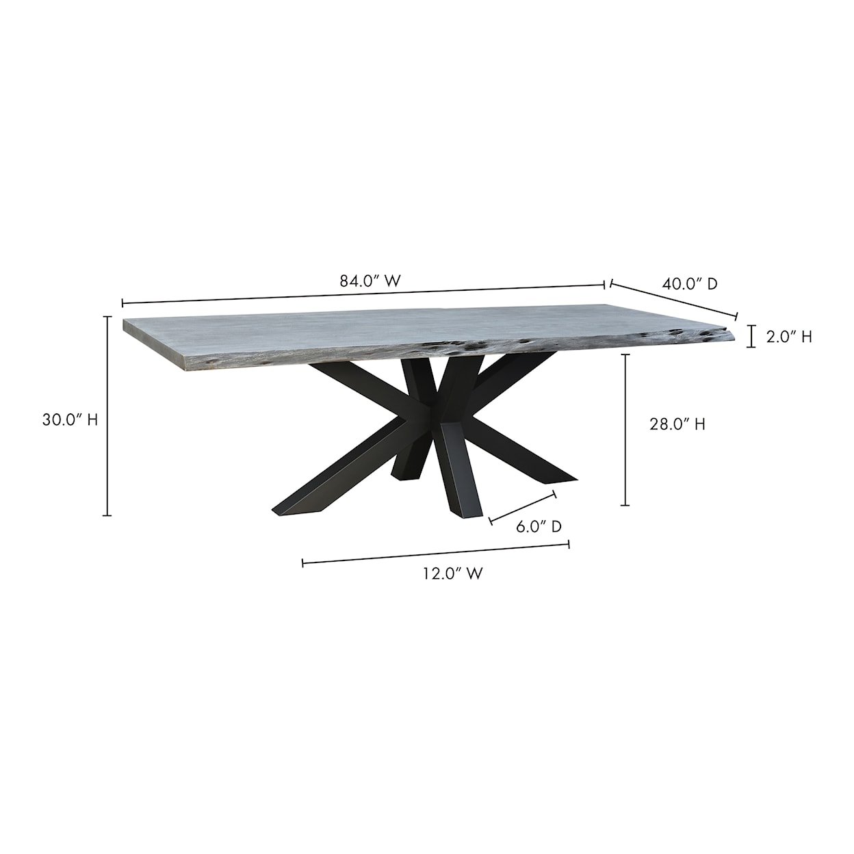 Moe's Home Collection Edge Edge Dining Table Small