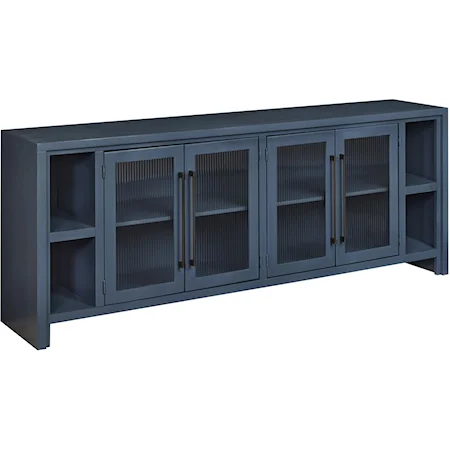 Contemporary 84" Console with 4 Doors and Wire Management