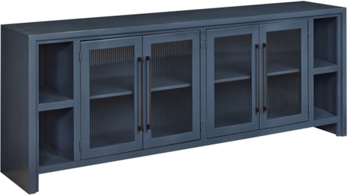 Contemporary 84" Console with 4 Doors and Wire Management