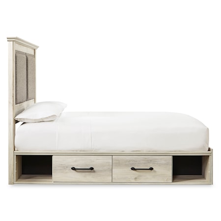 King Upholstered Bed w/ 4 Drawers