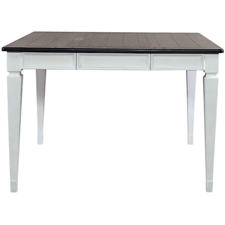 Square Counter Height Pub Table with Table Leaf