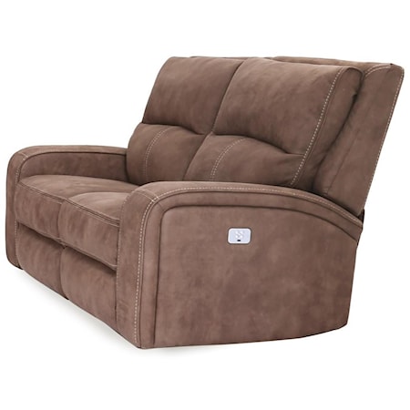 Contemporary Reclining Loveseat with Track Arms