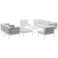 10 Piece Outdoor Patio Aluminum Sectional Sofa Set