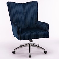 Contemporary Navy Blue Fabric Desk Chair