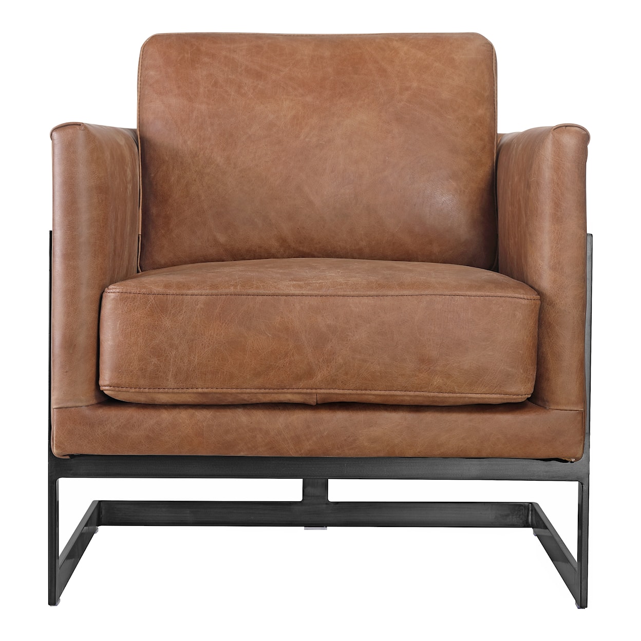 Moe's Home Collection Luxley Luxley Club Chair Open Road Brown Leather