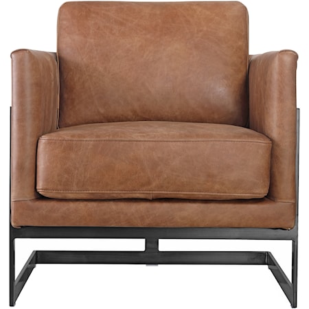 Luxley Club Chair Open Road Brown Leather