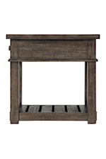 Riverside Furniture Bradford Rustic Traditional 3-Drawer Nightstand with USB Ports